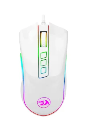 Mouse Gamer Redragon Cobra, RGB, 7 Botões, 10000DPI, Lunar White